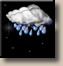 Tonight: Rain showers before 1am, then showers and thunderstorms. Cloudy, with a low around 33. South wind 0 to 10 mph, with gusts as high as 20 mph. Chance of precipitation is 90%. New rainfall amounts between a half and three quarters of an inch possible. Tonight: Rain Showers