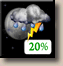 Monday Night: Slight Chance Showers And Thunderstorms then Mostly Clear